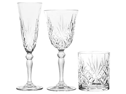 Rcr 735112 12 copas y 6 vasos, cristal, transparente, 270 ml