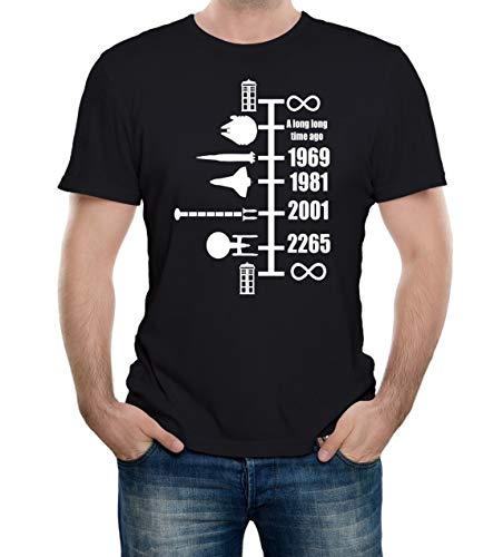 Reality Glitch Camiseta gráfica Divertida Inspirada, película de la línea de Tiempo de la Nave Espacial, Espacio, Ciencia ficción y Ciencia para Hombre Negro XL