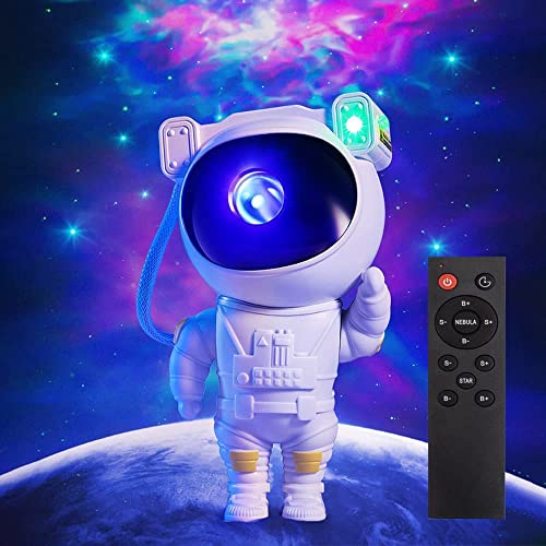 Recsg Lámpara Proyector Astronauta Galaxia, luce notturna Galaxy, lampadario a nebbia astronauta LED con timer e telecomando