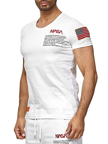 Red Bridge M1295 - Camiseta de manga corta para hombre, diseño con logotipo de la NASA Blanco XL