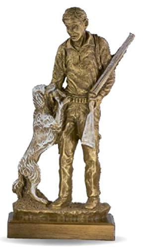 RegalosDeBodaOnline Figura Cazador con Perro GRABADA Escultura Personalizada Caza Menor
