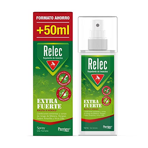 Relec Extra Fuerte Antimosquitos, Repelente de Mosquitos, Eficaz Contra El Mosquito Tigre, 50 ml