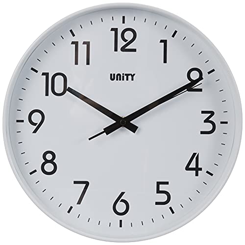 Reloj de Pared Unity, Fradley, Barrido Silencioso, Moderno, Blanco, 30 cm