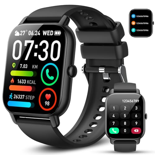Reloj Inteligente Hombre Mujer, 1.85" Smartwatch con Llamadas Bluetooth, Smart Watch 110+Modos Deportivos, Pulsómetro, Monitor de Sueño, Podómetro, Impermeable IP68 Reloj Deportivo para Android iOS