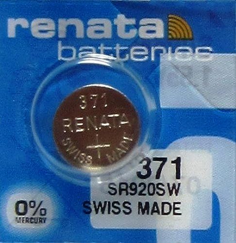 Renata libre de mercurio batería 371 SR920SW – Pila de botón para relojes fabricada en Suiza 1,55 V – 10 unidades