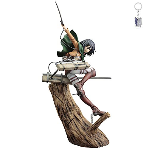 REOZIGN Ataque en las figuras de Titán, Mikasa Ackerman estatua 28 cm/11 pulgadas Fighting Stance Figure Eren Yeager Mikasa Levi Ackerman Collection Juguetes para los fanáticos del anime