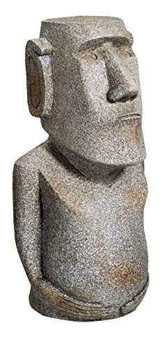 Reproducción Estatua Moai Isla de Pascua, color gris, piedra 17/8/6 cm
