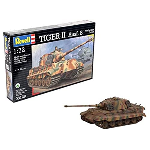 Revell- Tiger II Ausf. B Maqueta Kit de Construcción, Escala 1:72, Multicolor (03129)