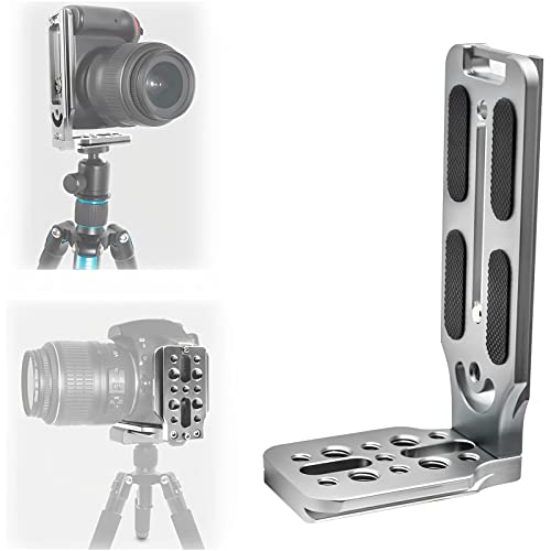 REYGEAK Trípode de conmutación horizontal vertical para cámara DSLR con llave de tornillos compatible con Canon Nikon Sony DJI Osmo Ronin Zhiyun estabilizador trípode monopié (plata)