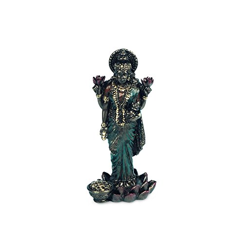 ROCKING GIFTS Figura Decorativa Resina Budista Lakshmi 8 cm, Figuras y Estatuas Diosa Ganesha Hindu, Decoracion Salon, Habitacion, Hogar, Figuras Indias