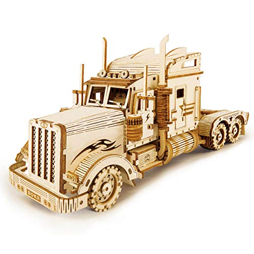 ROKR Car Madera Maquetas para Construir - Maquetas Para Montar - Set de Construcción Puzzle 3D Para niños y adultos (Heavy Truck)