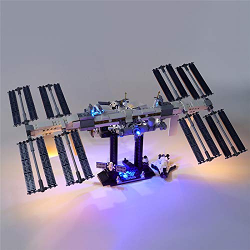 RTMX&kk Conjunto de Luces Lluminación para Estación Espacial Internacional Modelo de Bloques de Construcción, Kit de Luces Compatible con Lego 21321 (Modelo Lego no Incluido)