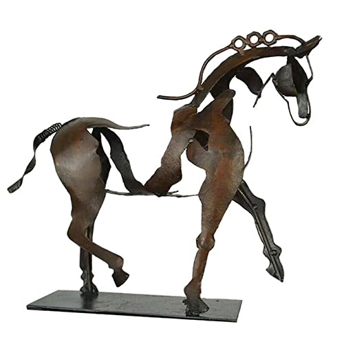 Rústico Metal tridimensional Calado Caballo Escultura Adonis Caballo Estatua Decoración Ornamen