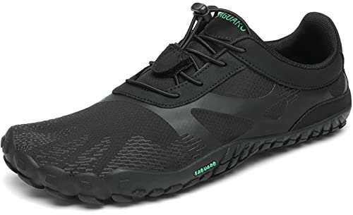 SAGUARO Hombre Mujer Zapatos Minimalistas Comodas Respirable Zapatillas de Trail Running Ligeras Calzado Barefoot Antideslizante para Gimnasio Fitness Senderismo, Negro 41 EU