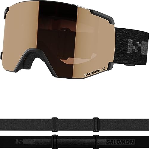 Salomon S/View Access Gafas de Esquí Snowboard para Unisexo Máscara de Snowboard, Deportes de invierno, Reduce Deslumbramientos, Ventilación Mejorada, Negro/Naranja, Talla Unica