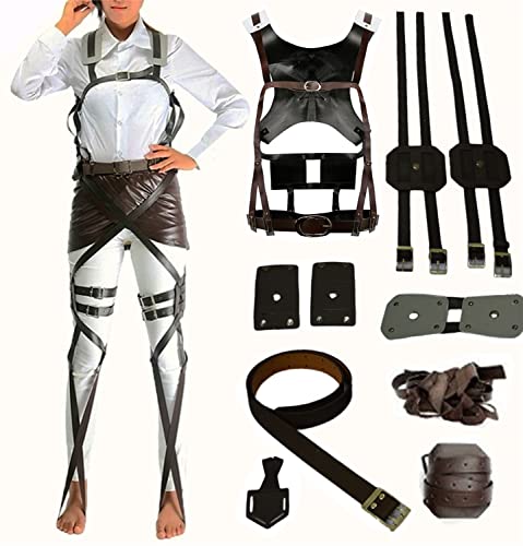 SANXDI Anime AOT Cosplay Cinturón Cosplay Disfraz Accesorios Cuerpo Arnés Traje de Disfraz Anime Personaje Mikasa Ackerman