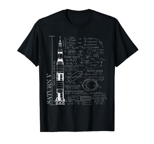 Saturno V Saturno 5 Ecuaciones de Ciencia de Cohetes Camiseta