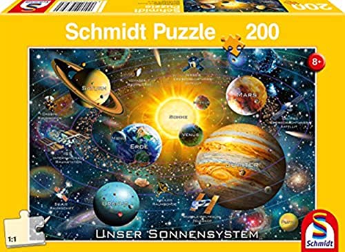 Schmidt Spiele-Nuestro Sistema Solar, 200 Piezas, Puzzle Infantil, Multicolor (56308)