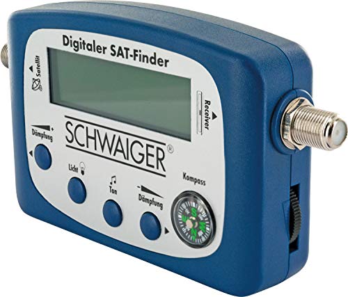 SCHWAIGER 5170 Sat-Finder buscador Digital de satélites buscador de satélites brújula integrada alineación LNB medidor posicionamiento óptimo Antena parabólica con Salida de Sonido