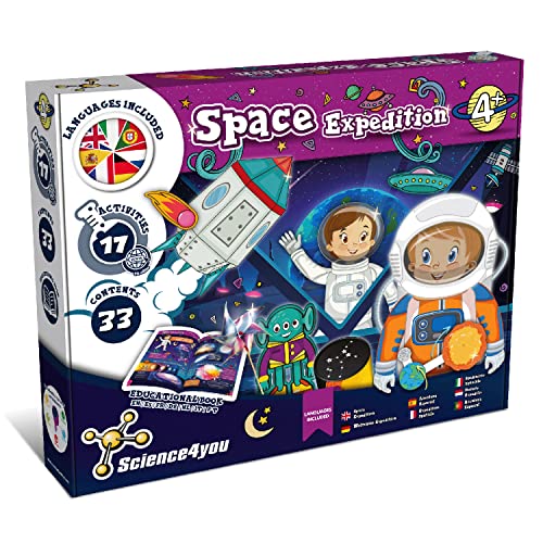 Science4you Aventura Espacial para Niños 4+ Años - 17 Experimentos: Haz Maqueta del Sistema Solar, Planetas con Recortables para Niños, Juegos Educativos, Manualidades Niños 4 5 6 7 Años