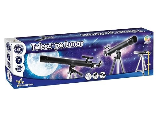 Science4you Telescopio Lunar para Niños - Telescopio Astronómico para Ninos y Principiantes con Distancia focal de 600mm - Telescópio Infantil, Juguete Cientifico y Regalo para niños y niñas 8+ años