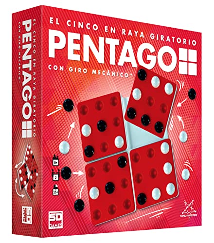 SD GAMES PENTAGO - Juego de Mesa de Estrategia con Tablero de Canicas para 2 Jugadores Recomendado a Partir de 8 Años