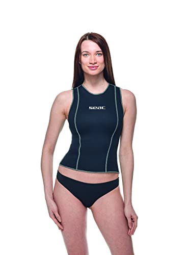 Seac Short Vest, Chaleco interior en Neopreno 2,5 mm para mujer, color negro, talla XS