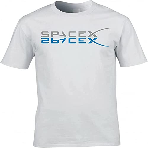 SHIHUA Inspired by spacex Mirror Logo t-Shirt White White XXL