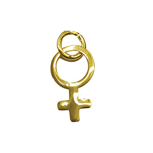 Sicuore Colgante Símbolo Mujer Venus - Elaborado en Oro de 9K - Diseño Sencillo con Figura de 15 x 9 mm - Símbolo de la Feminidad - Ideal para Lucir en Cadena - Incluye Estuche