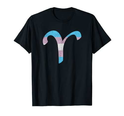 Sign con el símbolo del orgullo transgénero Aries Zodiac Camiseta