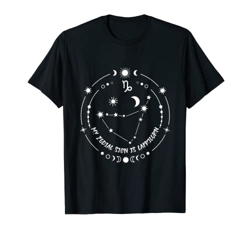 Signo del zodiaco Capricornio con constelación de estrellas Camiseta