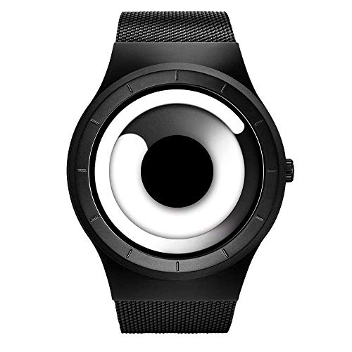 SINOBI Reloj De Cuarzo Deportivo para Hombre con Diseño De Acero Inoxidable y Personalidad De con Pulsera De Malla (S9659G05-Black/White)