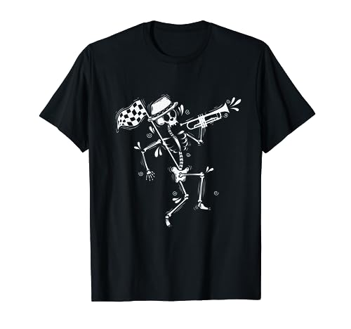 Ska - Esqueleto musical con trompeta, estilo de música de jazz Camiseta