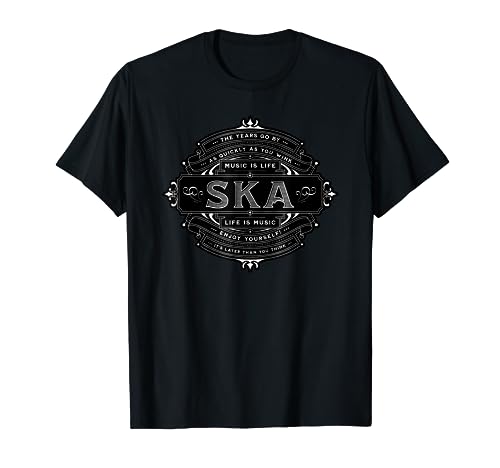 Ska Music is Life Monocromático Vintage Ska Reggae Camiseta