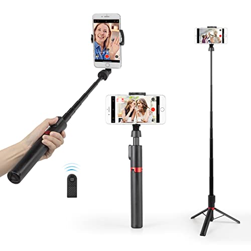 SMALLRIG Trípode Selfie Stick portátil de 51"/130cm con Bluetooth Control Remoto y Soporte Estable para Smartphone ST20, Ajustable de 11,81" a 51,18", trípode Ligero para teléfonos móviles - 3375