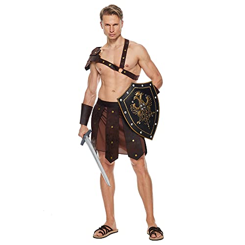 Snailify Disfraz de guerrero espartano romano para hombre soldado adulto gladiador fiesta de Halloween vestido elegante