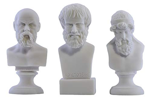 Socrates Aristóteles Platón filósofo griego busto cabeza estatua escultura