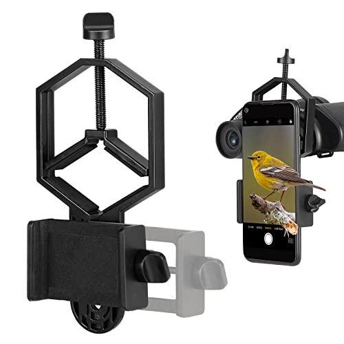 Solo Mark universal adaptador de teléfono y Mount Soporte de trípode para iPhone Sony Samsung Moto – Cámara de catalejo/Telescopio/Microscopio/Binocular