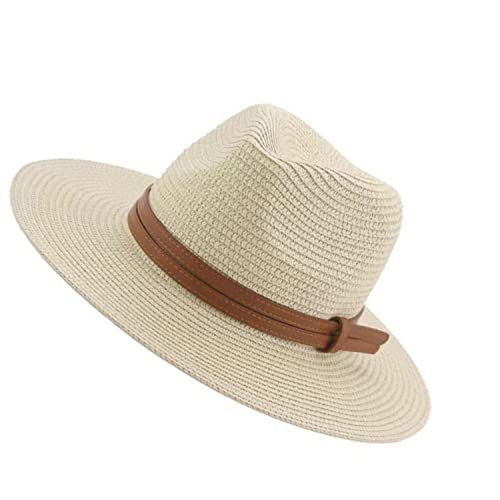 Sombrero para el Sol para Mujer,Sombrero Sol de Paja de Las Mujeres Sombrero de Paja para el Verano en la Playa o para Las Vacaciones Plegable Sombreros de Verano Sol Playa Gorra del ala Ancha