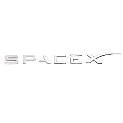 Spacex Emblema Pegatina Logo Pegar Es Aplicable A Todos Los Vehículos Con Pegue (Plata)