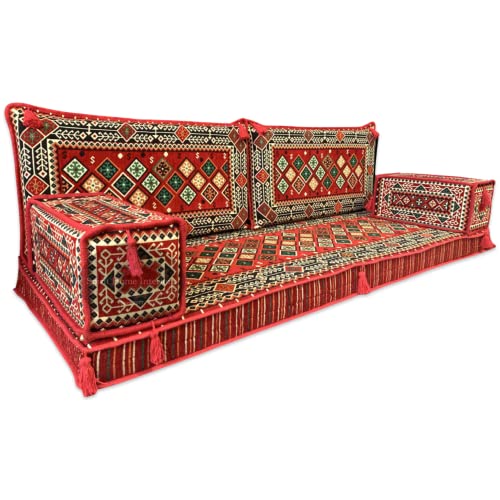Spirit of 76 SHI_FS2100 - Juego de sofá de suelo de estilo beduino marroquí para muebles bohemios