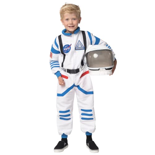 Spooktacular Creations Disfraz de astronauta blanco y negro unisex para Halloween, disfraz de piloto XS (3-4 años)
