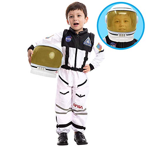 Spooktacular Creations Disfraz de piloto de Astronauta de la NASA con Casco de Visera móvil para niños (Medium)