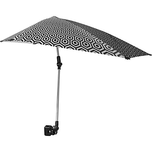 Sport-Brella Versa-Brella SPF 50+ Paraguas ajustable con abrazadera universal, regular, negro/blanco