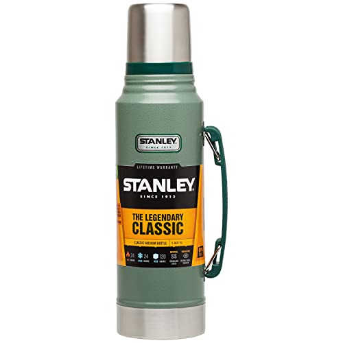 Stanley Classic Legendary Bottle 1L - Se Mantiene Caliente o Frío 24 Horas - Botella Termica 1 Litro de Acero Inoxidable - Termo Cafe Sin BPA - Apto Para Lavavajillas