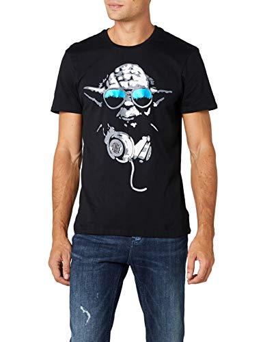 Star Wars Yoda Cool Hombre Camiseta Negro M 100% algodón Regular
