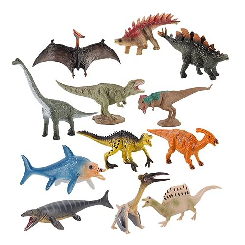 STOBOK 12 Piezas Modelo De Estatuillas De Animales En Miniatura Miniaturas Juguetes Educativos Mini Juguete Figuras De Cloruro De Polivinilo Escritorio Ictiosaurio