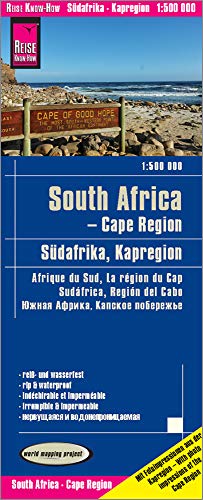 Sudáfrica: región del Cabo, mapa impermeable de carreteras. Escala 1:500.000 impermeable. Reise Know-How.: South Africa, Cape Region (South Africa: Cape Region (1:500.000))