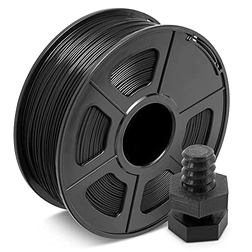 SUNLU Filamento ABS 1.75mm, Filamento Duradero de Alta Resistencia para Impresoras 3D, Precisión Dimensional +/- 0.02mm, Filamentos ABS Fuertes, Negro 1KG