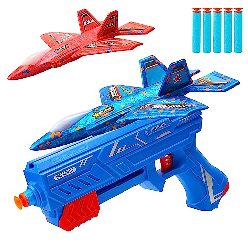 Sunshine smile Avión juguete, lanzador de aviones juguetes kits de avión,Catapulta avión juguete,Modelo espuma avión lanzador,Modelo de espuma avión lanzador cohete